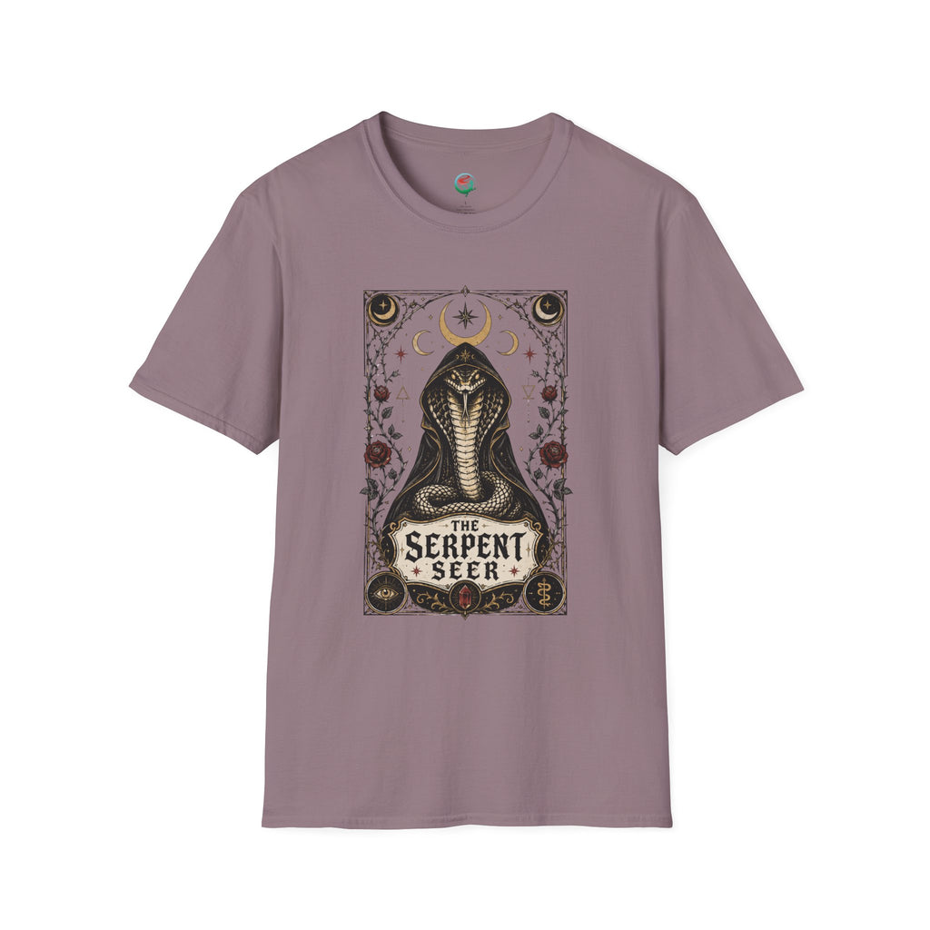 Serpent Seer T-Shirt — Mystical Cobra & Moon Phase Graphic Tee