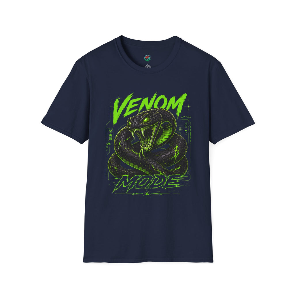 Venom Mode Graphic T-Shirt — Neon Green Snake Illustration