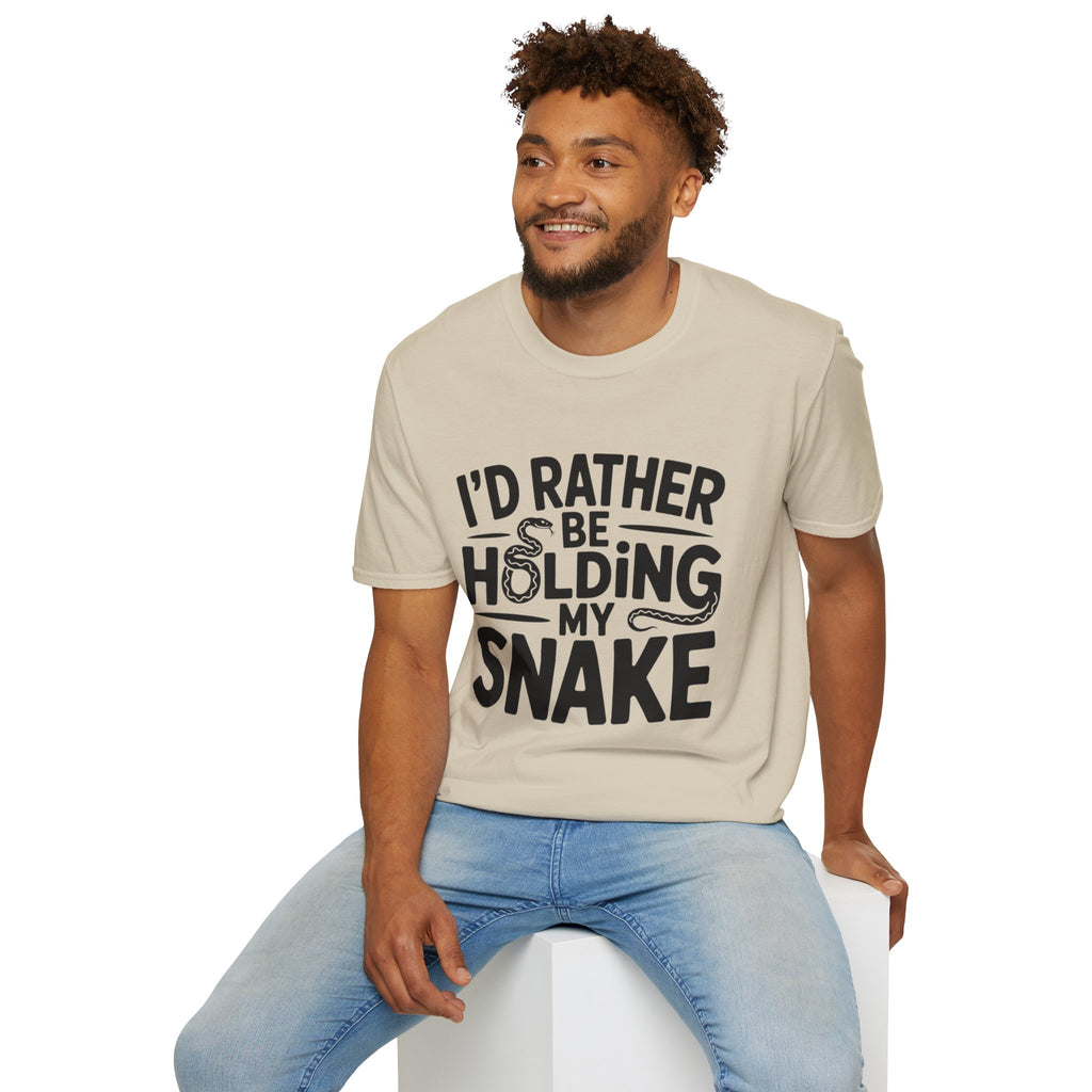 Snake Lover T-Shirt — "I'd Rather Be Holding My Snake" Graphic Tee