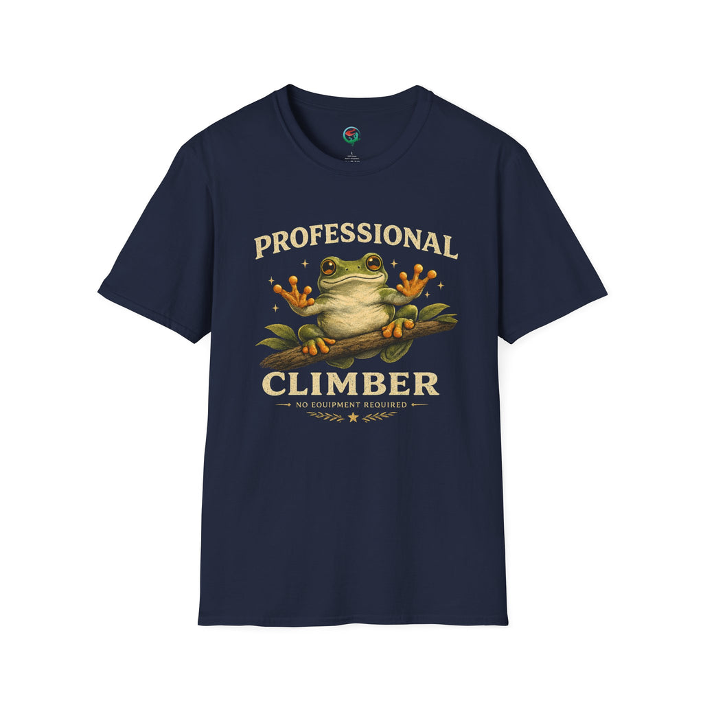 Professional Climber – No Equipment Required Tree Frog Graphic T-Shirt