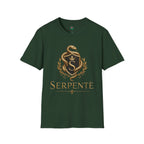 Serpente Crest T-Shirt — Gold Snake Shield Graphic