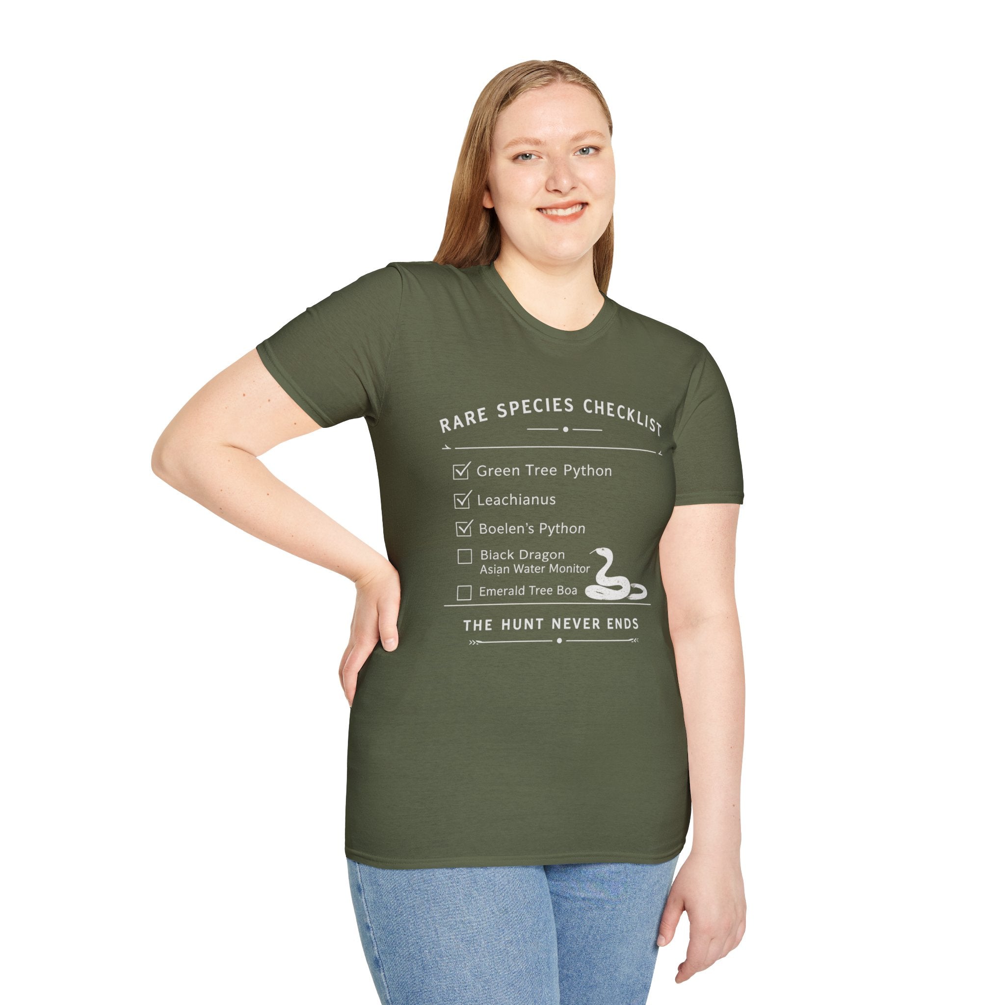 Rare Species Checklist – The Hunt Never Ends Reptile T-Shirt