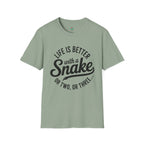 Snake Lover T-Shirt — "Life Is Better With a Snake" Graphic Tee