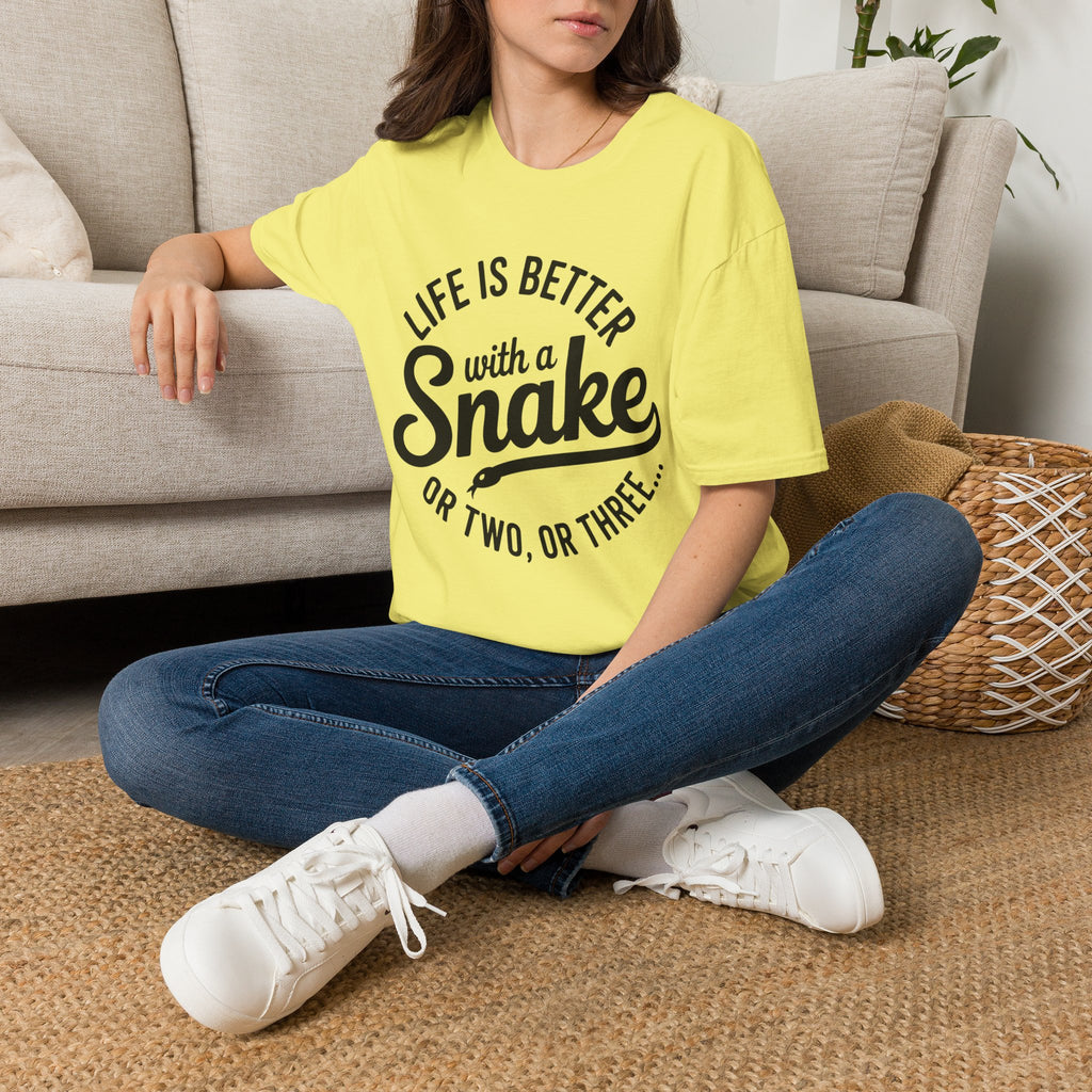 Snake Lover T-Shirt — "Life Is Better With a Snake" Graphic Tee