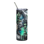 20oz Stainless Tumbler — Teal Snake & Succulent Art Stainless Steel Travel Cup