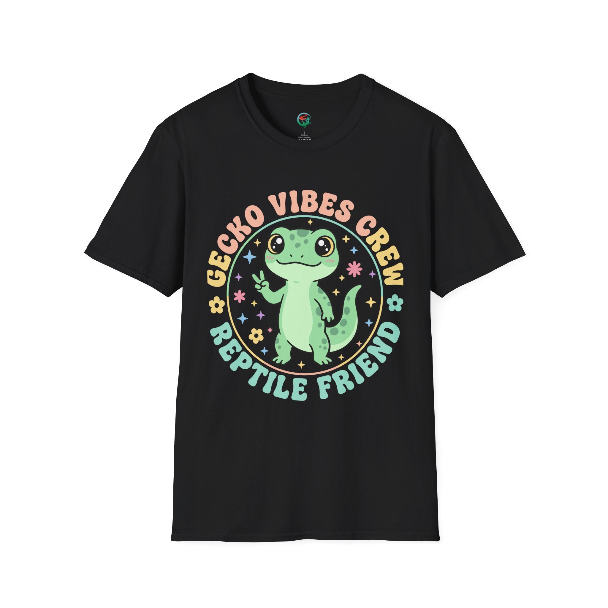 Gecko Vibes Crew T-Shirt — Cute Reptile Friend Graphic Tee