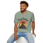 Stay Coiled Snake T-Shirt — Retro Vintage Sunset Graphic Tee