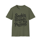 Snakes Are Friends T-Shirt — 'Snakes are Friends, Not Phobias' Graphic Tee for Snake Lovers