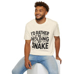 Snake Lover T-Shirt — "I'd Rather Be Holding My Snake" Graphic Tee