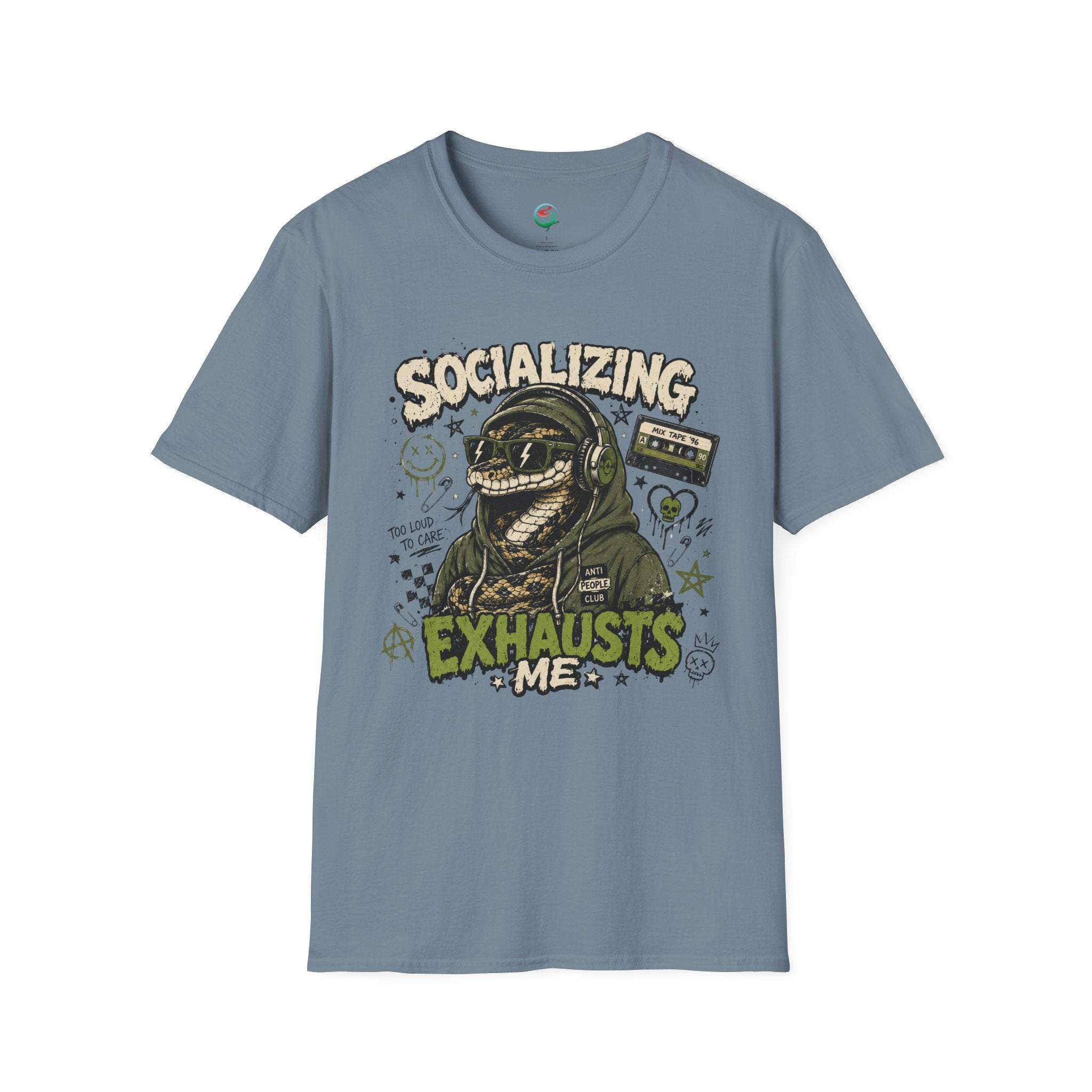Socializing Exhausts Me T-Shirt — Funny Introvert Graphic Tee