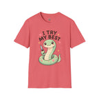 T-Shirt — Cute 'I Try My Best' Snake Graphic Tee