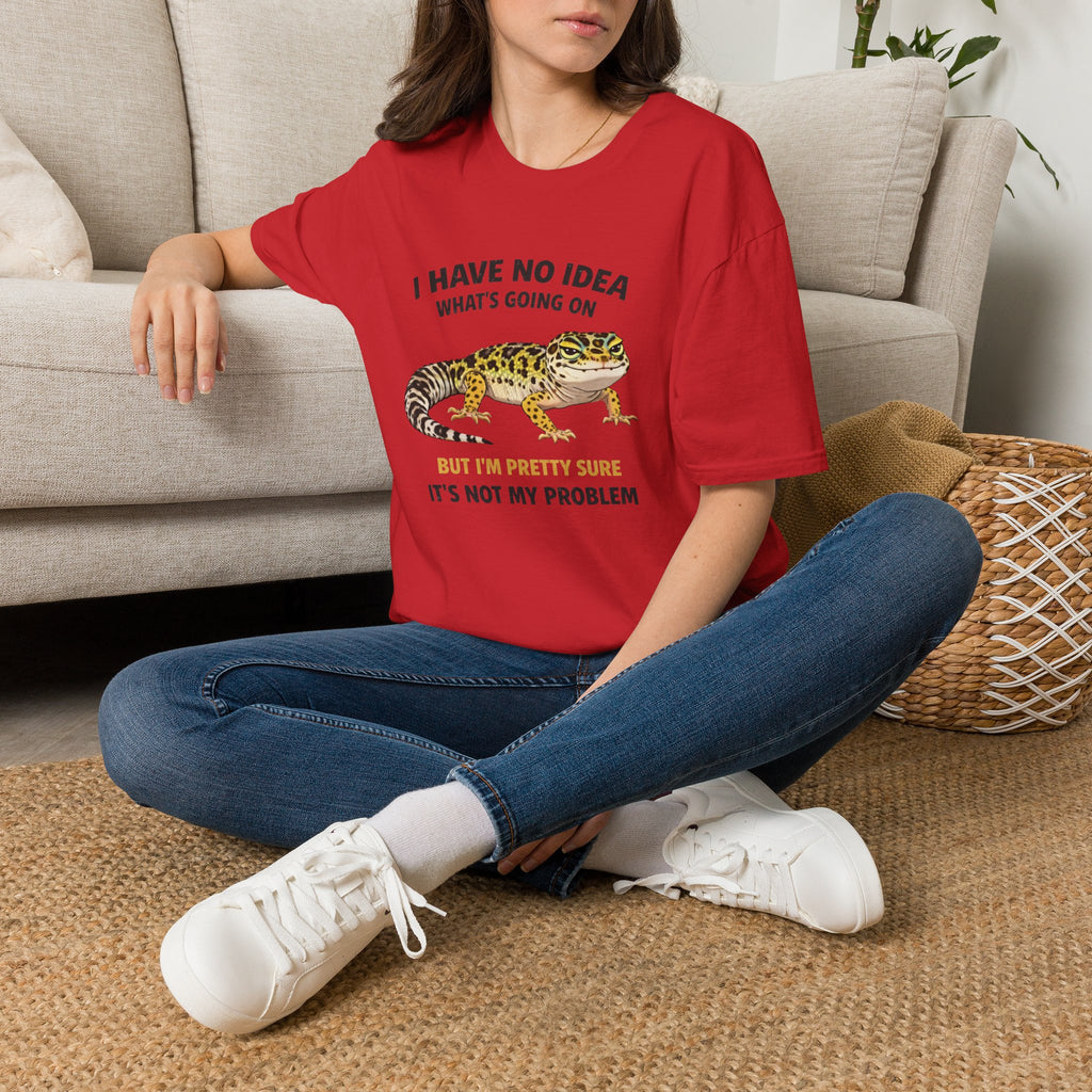 Leopard Gecko Graphic Tee — "I Have No Idea What's Going On" Funny Lizard T-Shirt