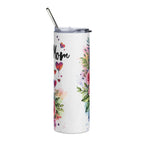 Gecko Floral 20oz Stainless Steel Tumbler — Colorful Leopard Gecko Water Bottle