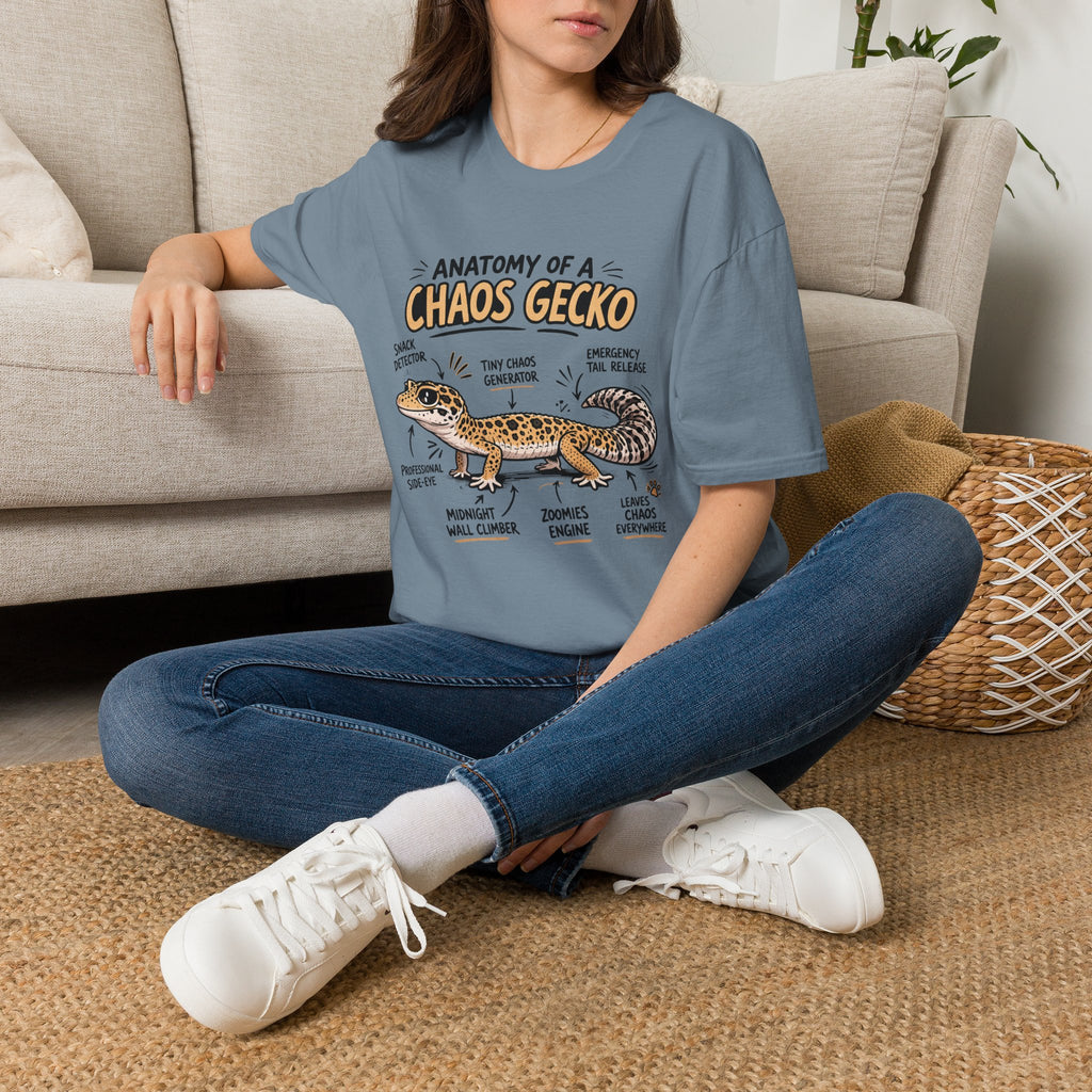 Chaos Gecko Anatomy T-Shirt — Funny Leopard Gecko Pet Owner Tee