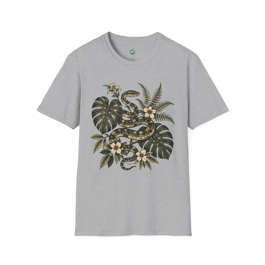Botanical Snake Graphic T-Shirt | Vintage Floral Reptile Tee
