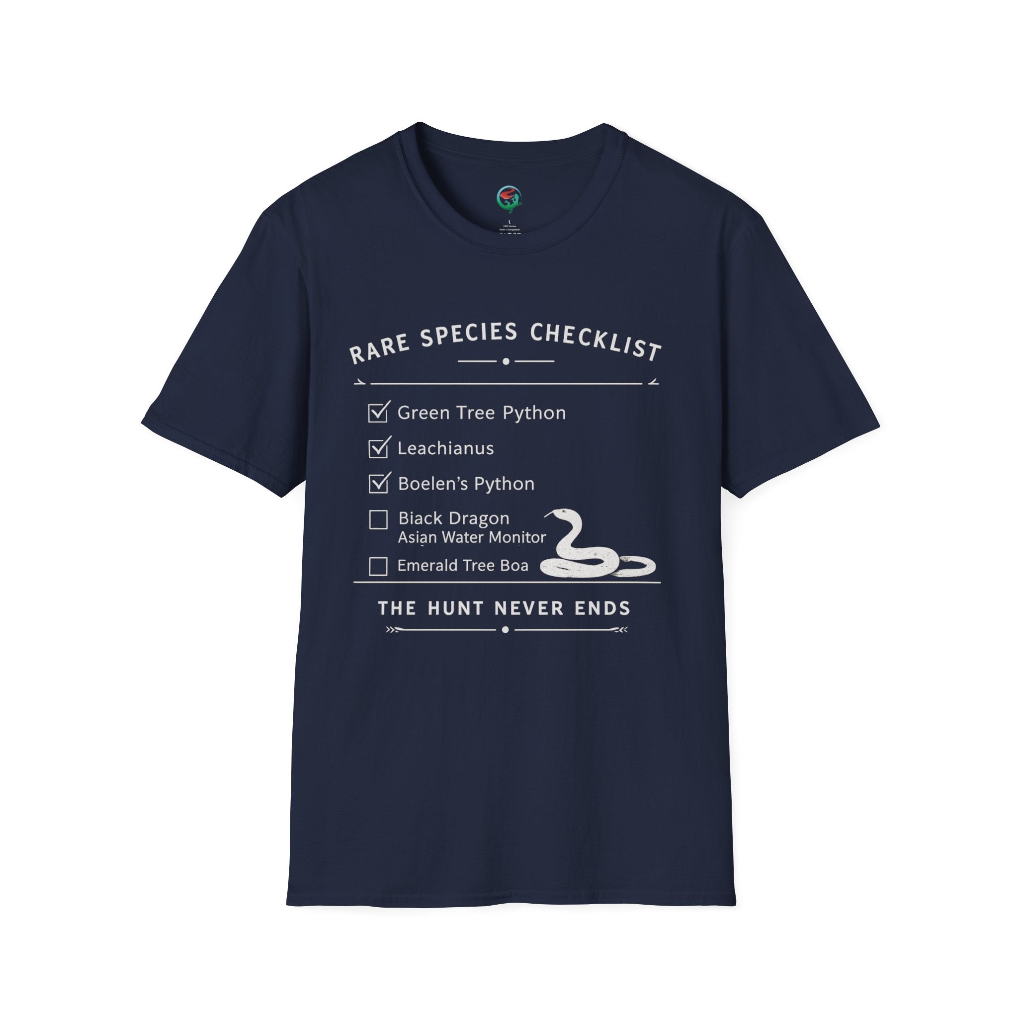 Rare Species Checklist – The Hunt Never Ends Reptile T-Shirt