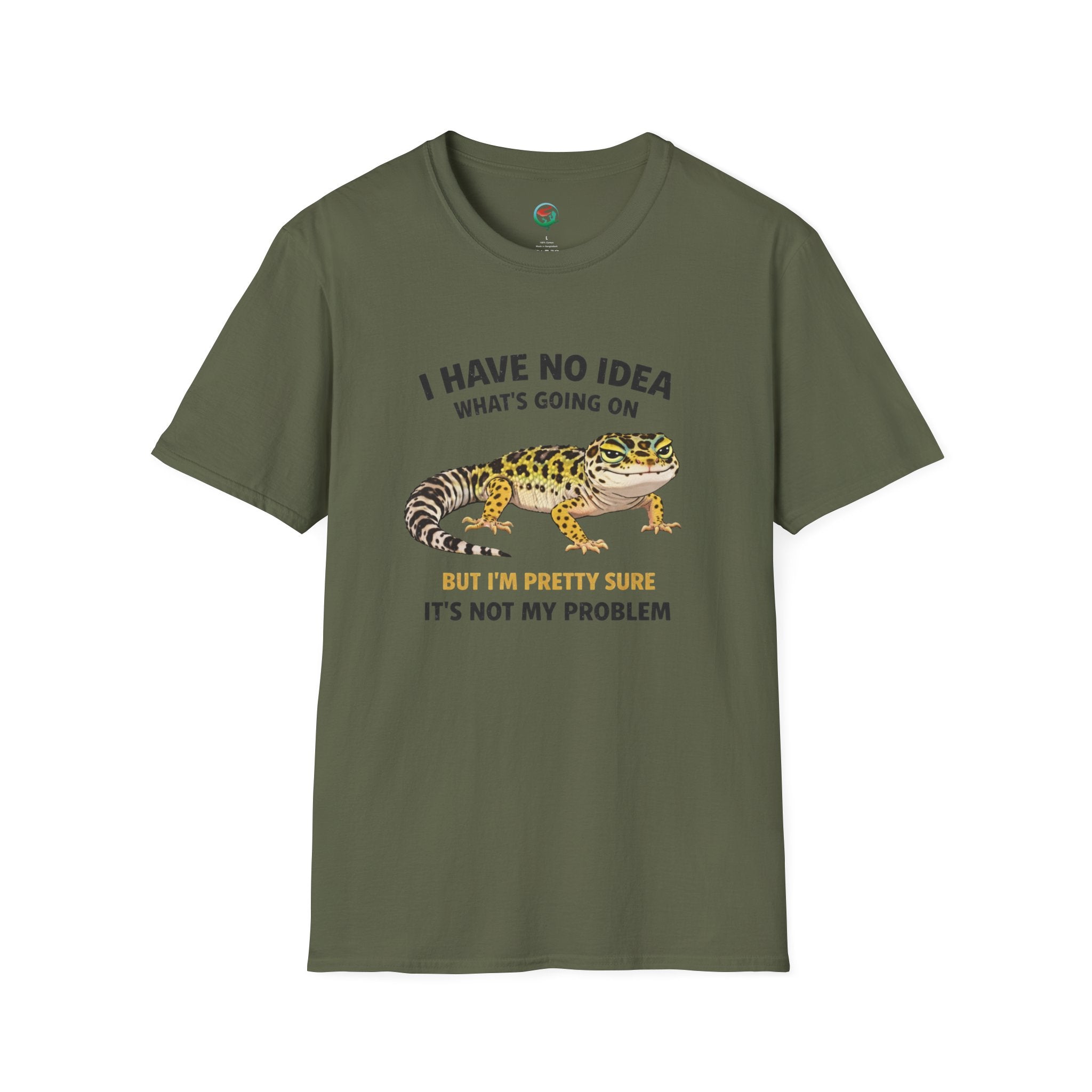 Leopard Gecko Graphic Tee — "I Have No Idea What's Going On" Funny Lizard T-Shirt