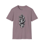 Snake and Dagger T-Shirt — Black Tattoo-Style Serpent Graphic Shirt