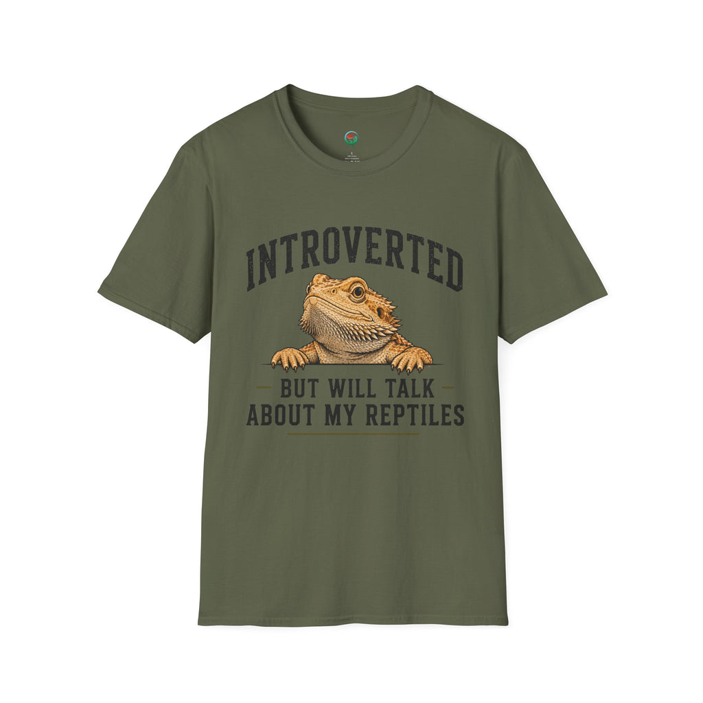 Introverted But Will Talk About My Reptiles Bearded Dragon Graphic T-Shirt