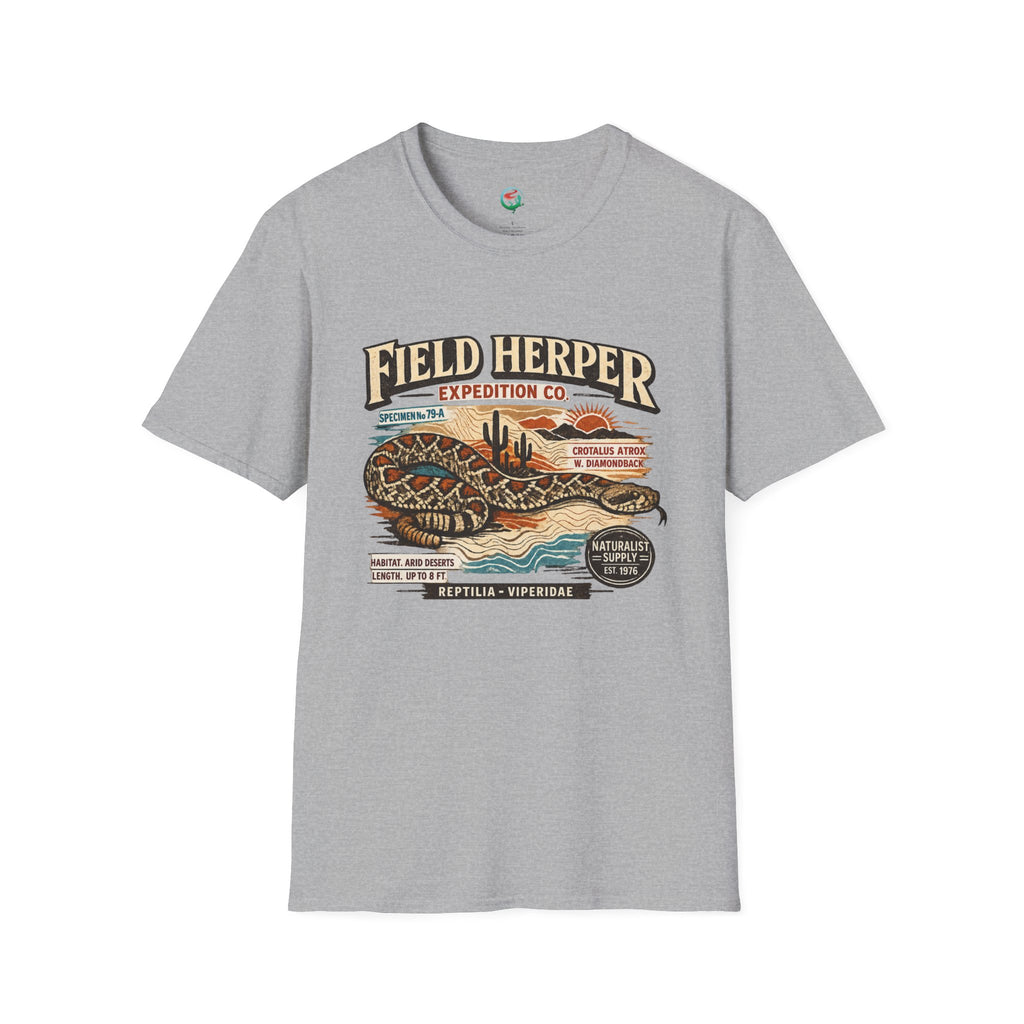 Field Herper Expedition T-Shirt — Vintage Rattlesnake Field Herping Graphic