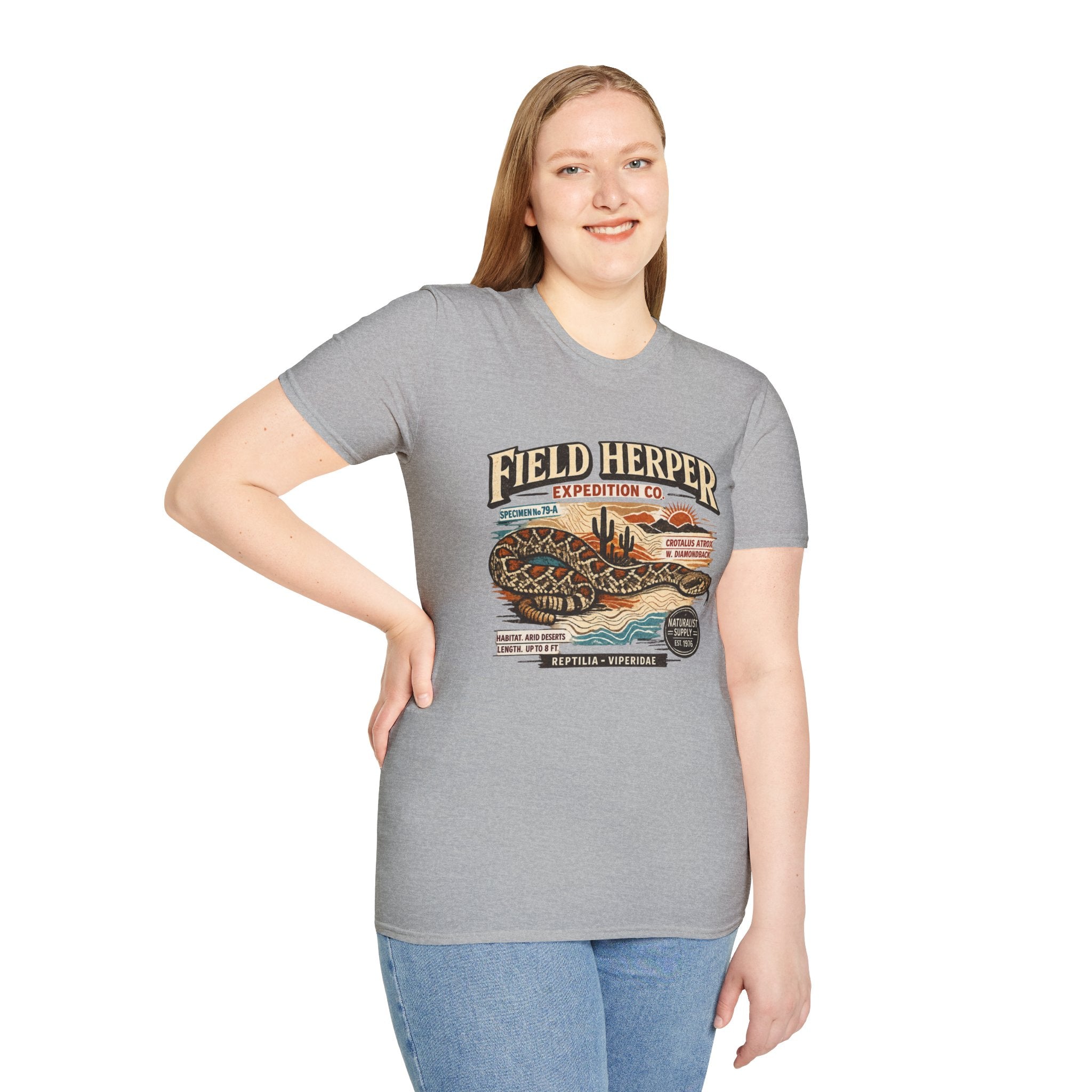 Field Herper Expedition T-Shirt — Vintage Rattlesnake Field Herping Graphic