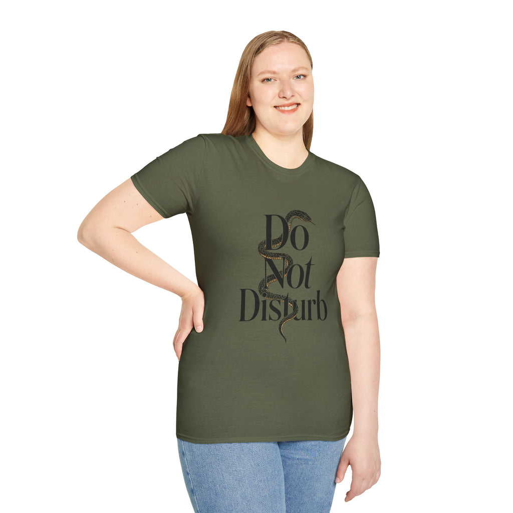 Do Not Disturb Snake T-Shirt — Graphic Relaxed Fit Tee with Serpent Art
