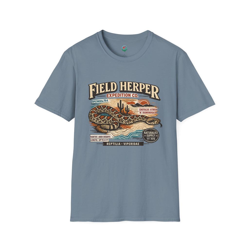 Field Herper Expedition T-Shirt — Vintage Rattlesnake Field Herping Graphic