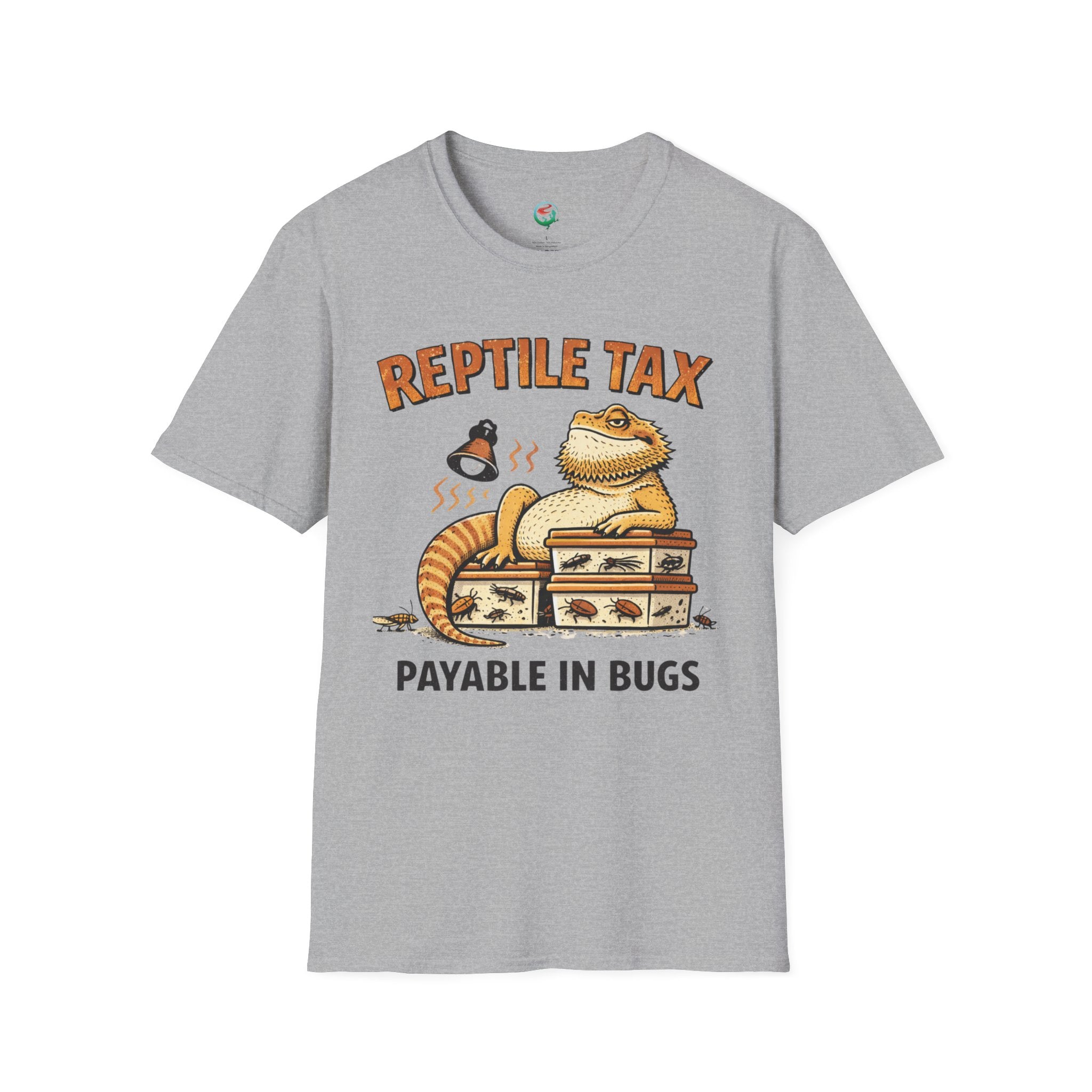 Reptile Tax T-Shirt — “Payable in Bugs” Bearded Dragon Tee