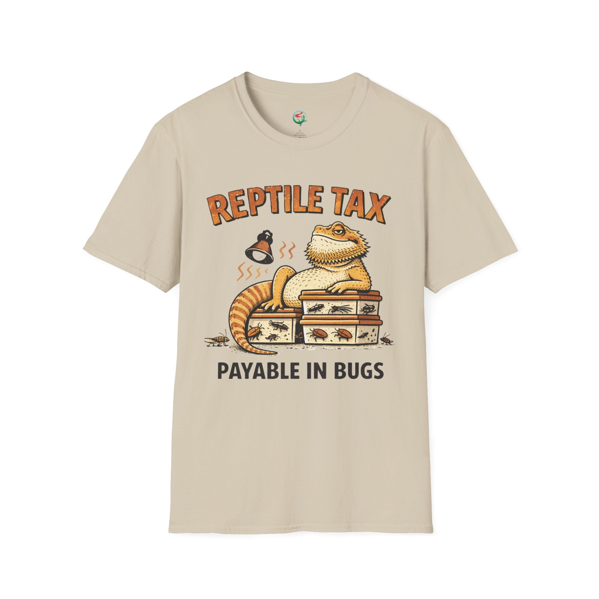 Reptile Tax T-Shirt — “Payable in Bugs” Bearded Dragon Tee