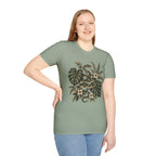 Botanical Snake Graphic T-Shirt | Vintage Floral Reptile Tee