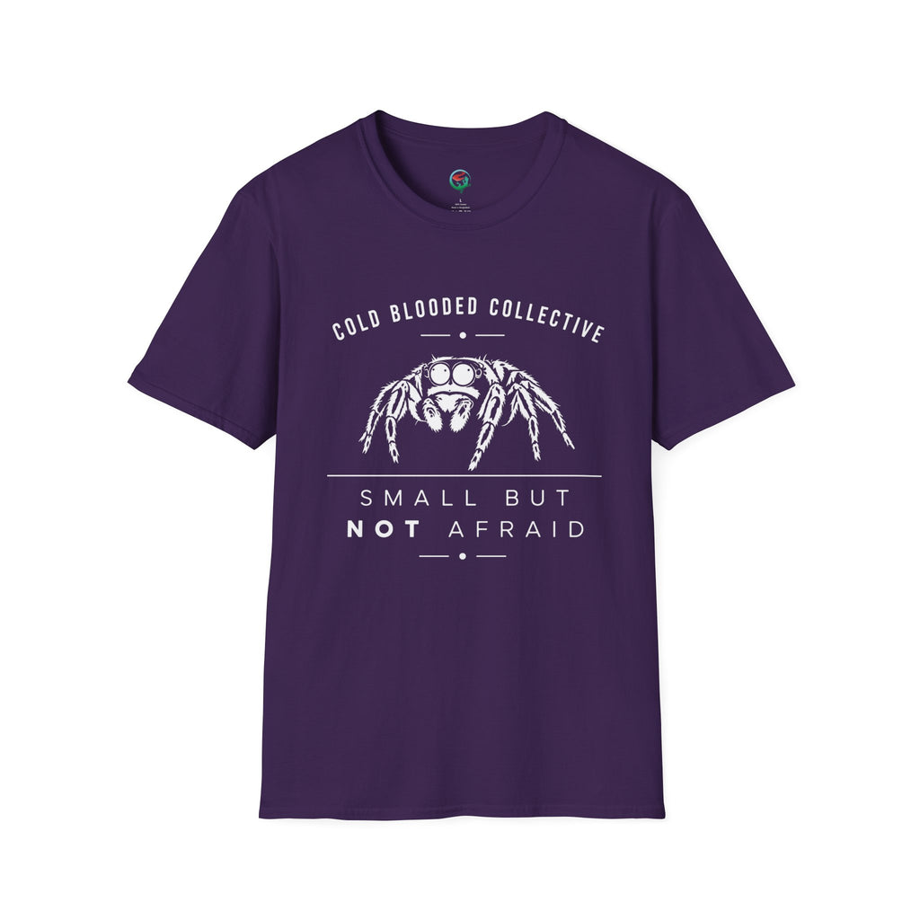Jumping Spider T‑Shirt — "Cold Blooded Collective: Small But Not Afraid"