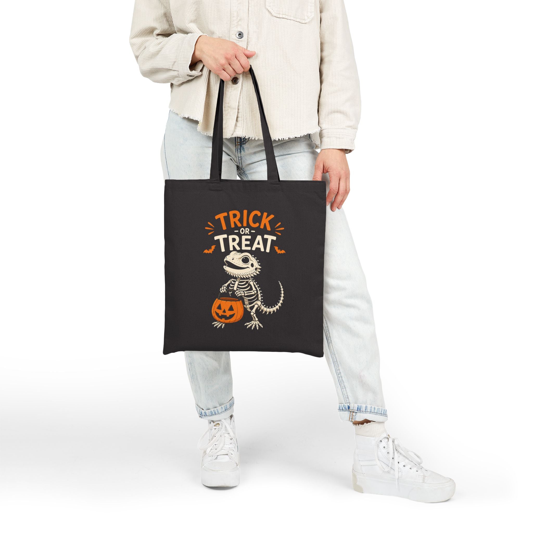 Trick or Treat Bearded Dragon Tote Bag | Halloween Reptile Bag