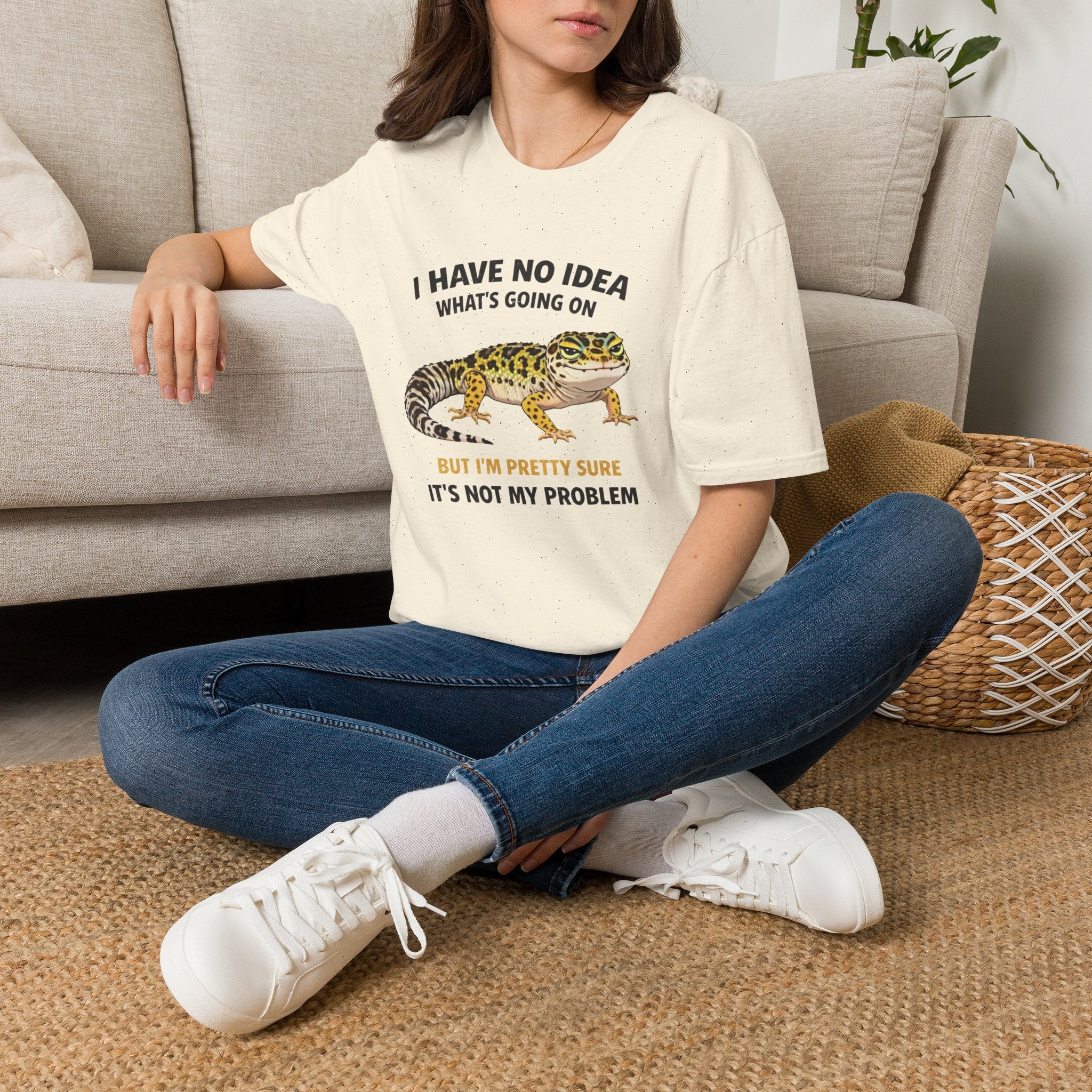 Leopard Gecko Graphic Tee — "I Have No Idea What's Going On" Funny Lizard T-Shirt