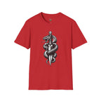 Snake and Dagger T-Shirt — Black Tattoo-Style Serpent Graphic Shirt