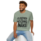 Snake Lover T-Shirt — "I'd Rather Be Holding My Snake" Graphic Tee