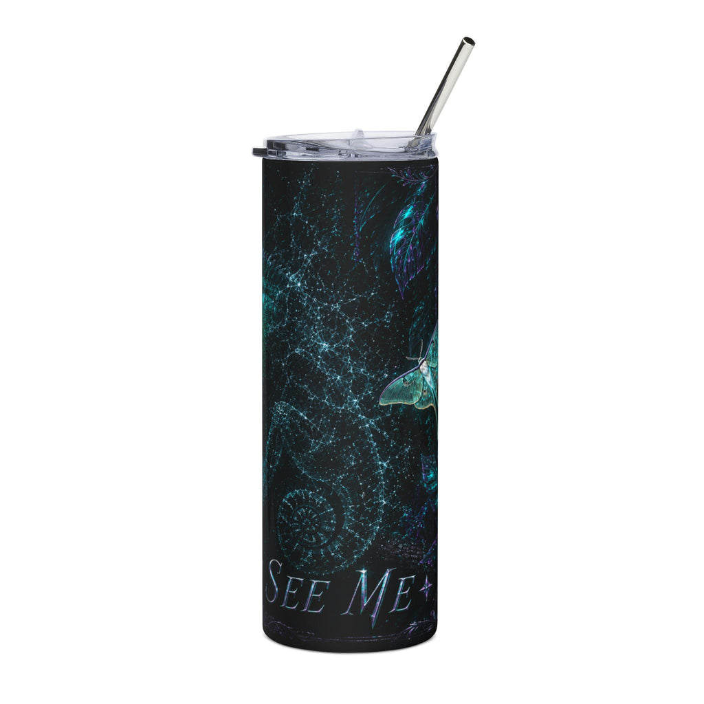20oz Stainless Steel Tumbler — Iridescent Chameleon Night Design