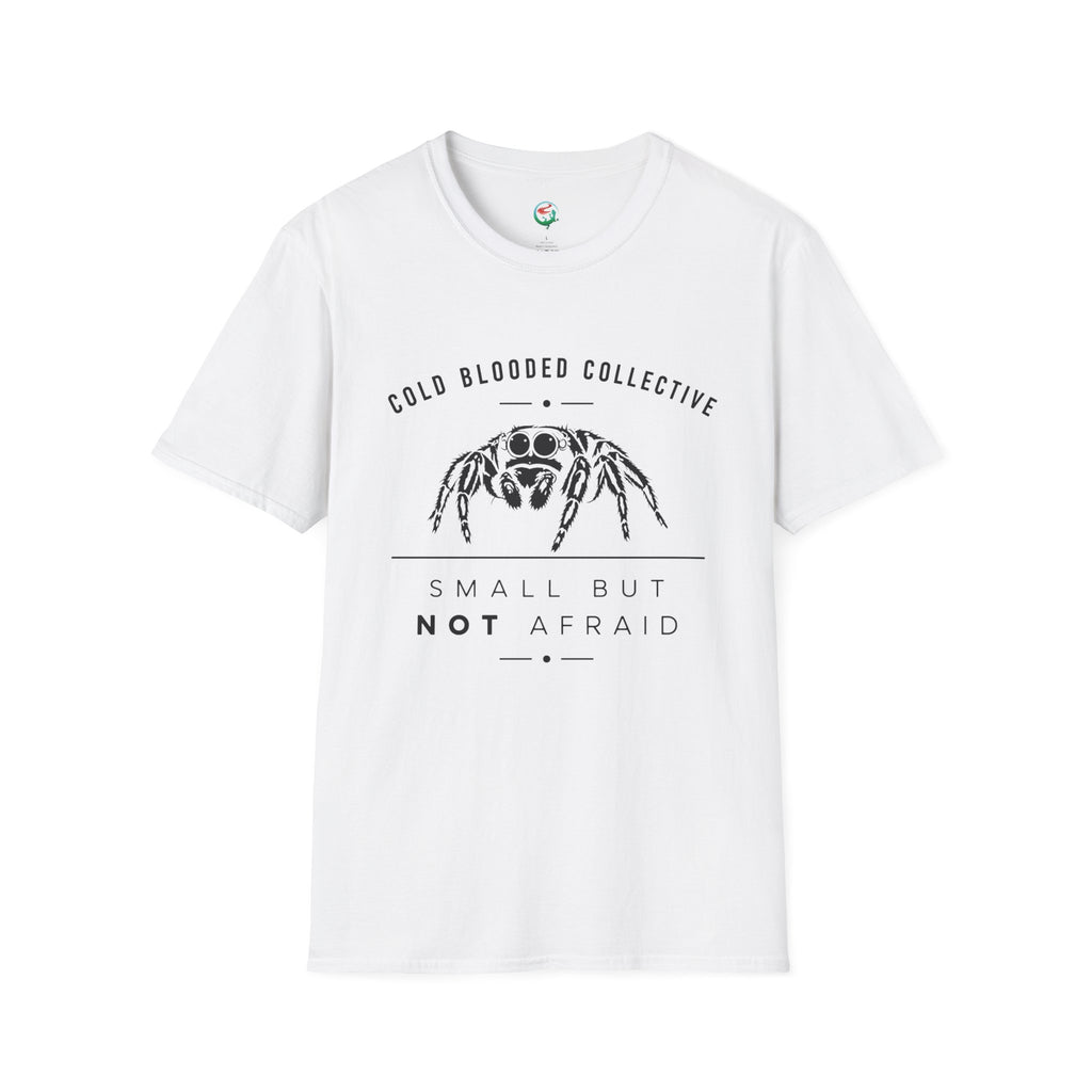 Jumping Spider T‑Shirt — "Cold Blooded Collective: Small But Not Afraid"