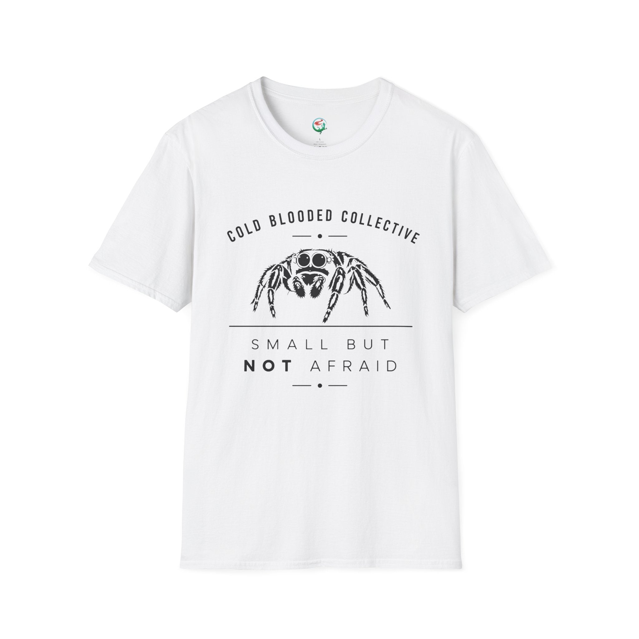 Jumping Spider T‑Shirt — "Cold Blooded Collective: Small But Not Afraid"