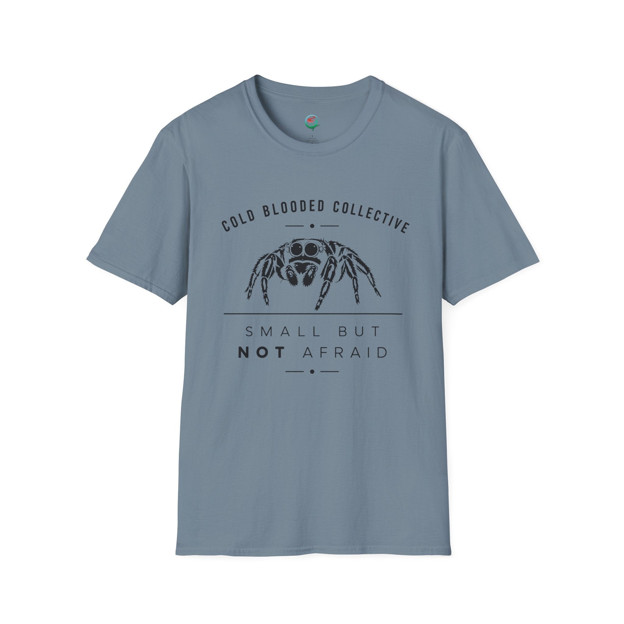 Jumping Spider T‑Shirt — "Cold Blooded Collective: Small But Not Afraid"