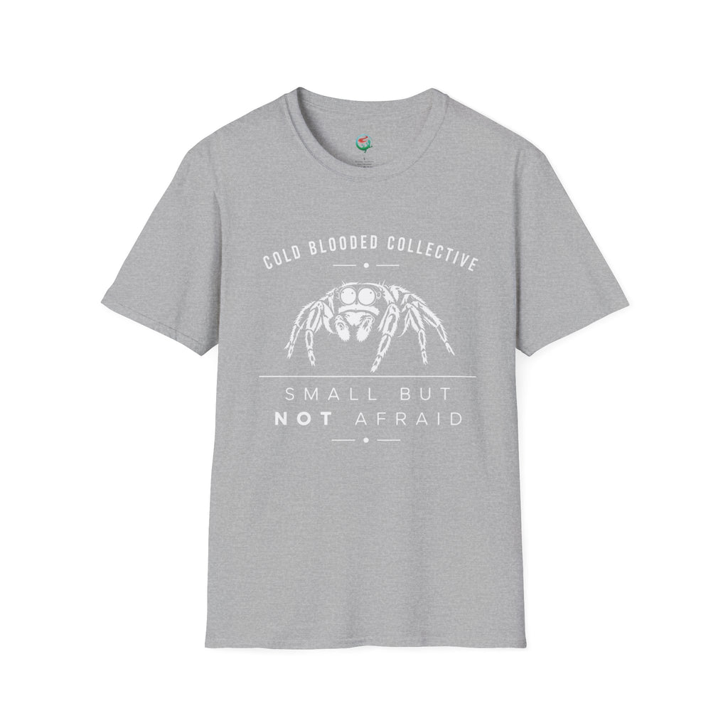 Jumping Spider T‑Shirt — "Cold Blooded Collective: Small But Not Afraid"