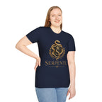 Serpente Crest T-Shirt — Gold Snake Shield Graphic