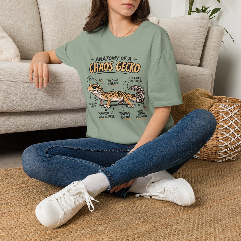 Chaos Gecko Anatomy T-Shirt — Funny Leopard Gecko Pet Owner Tee
