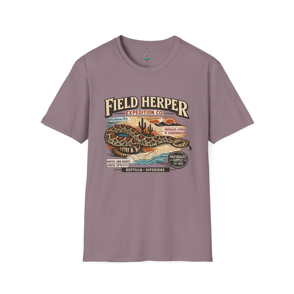 Field Herper Expedition T-Shirt — Vintage Rattlesnake Field Herping Graphic