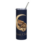 Moon Child Tumbler — 20oz Stainless Steel Travel Cup with Crested Gecko on Crescent Moon