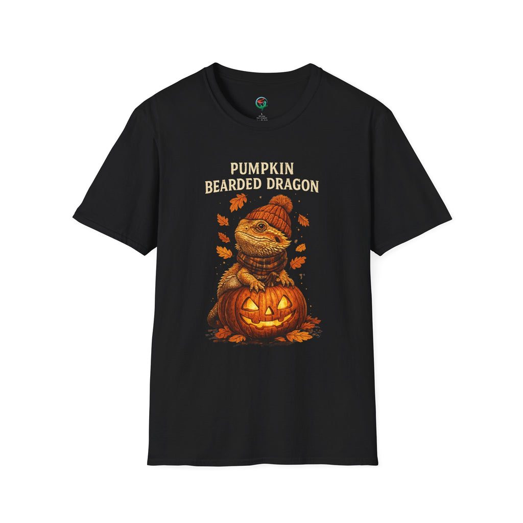 Pumpkin Bearded Dragon T-Shirt — Cute Fall Halloween Reptile Tee