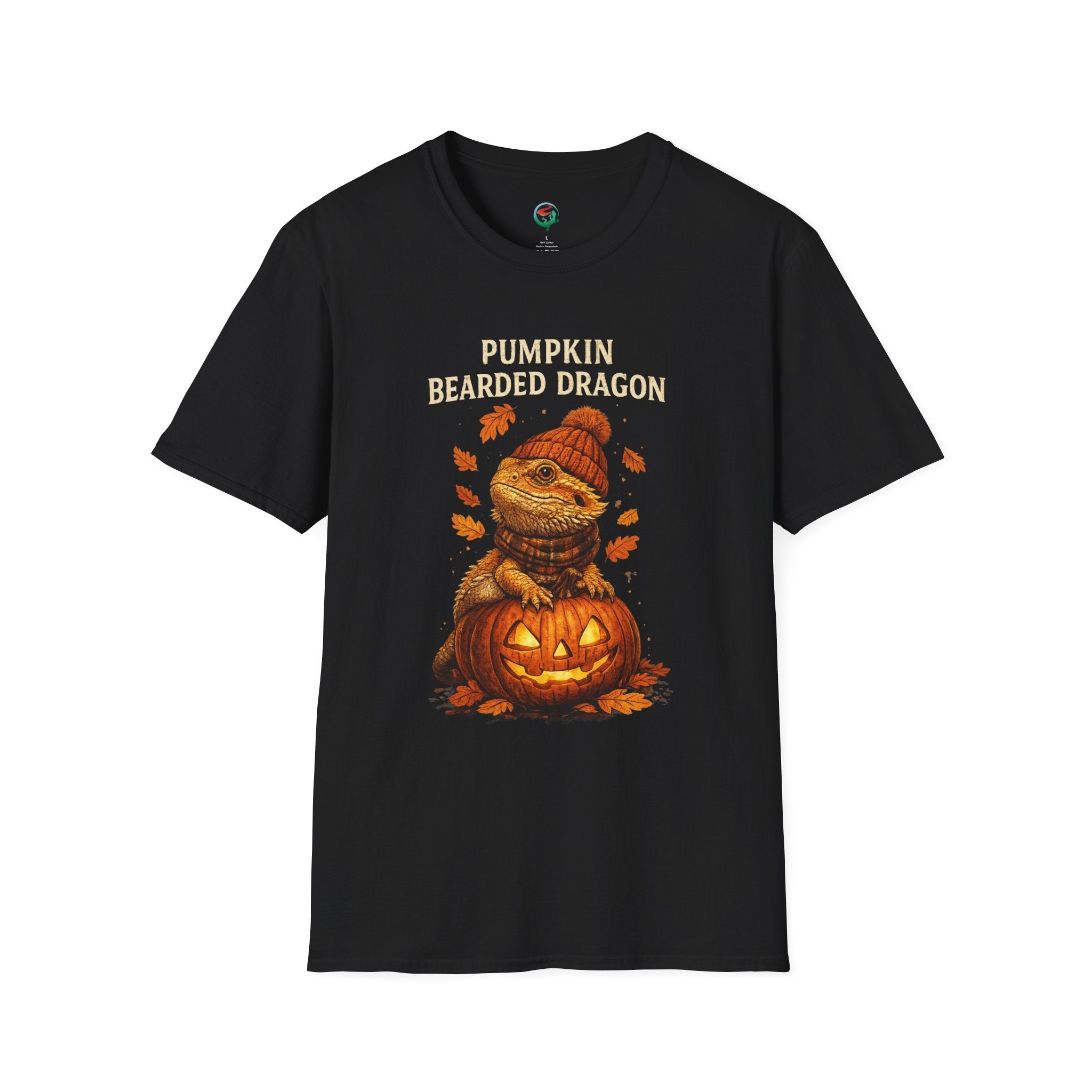 Pumpkin Bearded Dragon T-Shirt — Cute Fall Halloween Reptile Tee