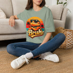 Bearded Dragon 'Bruh' Tee — Retro Sunset Lizard T-Shirt