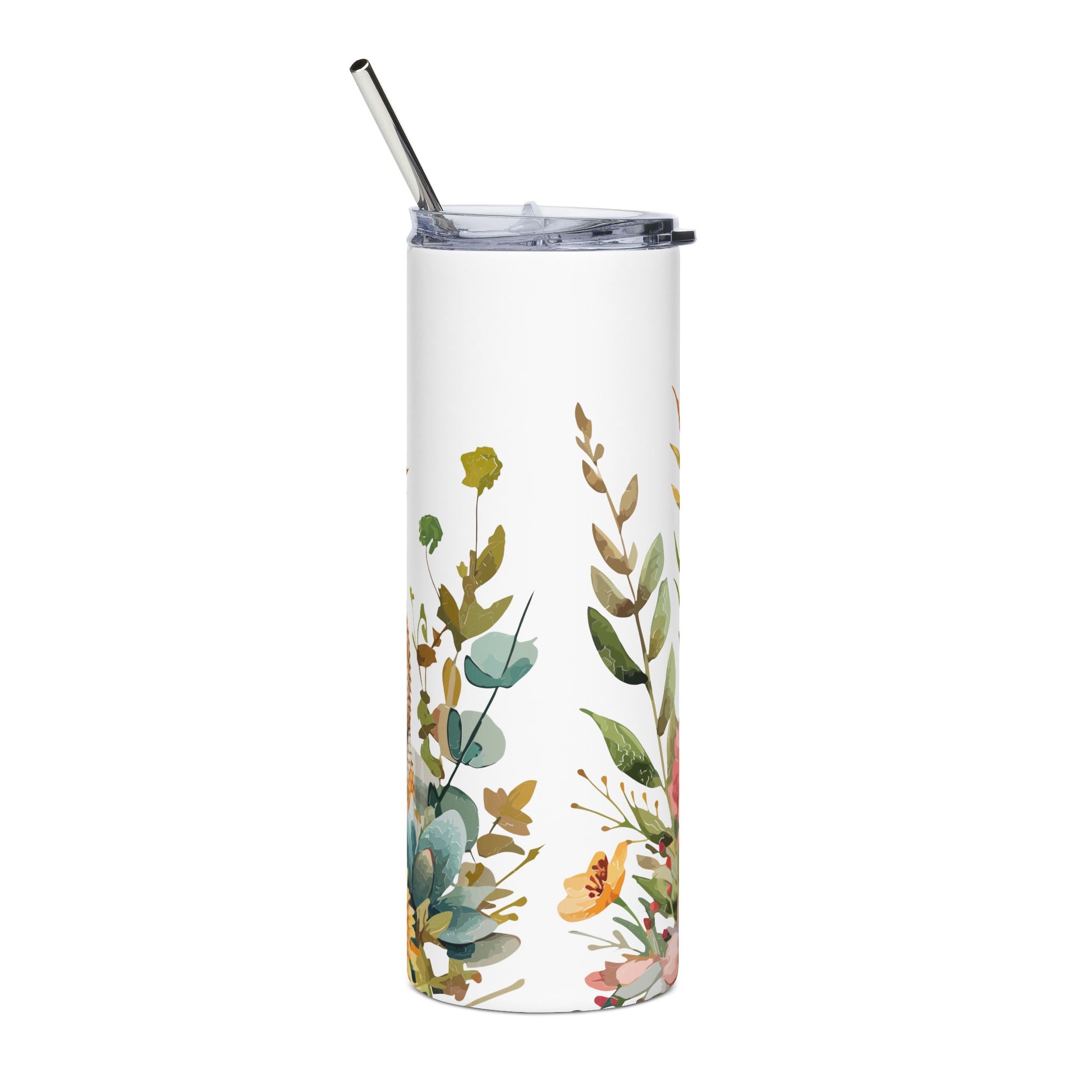Bearded Dragon Floral 20oz Stainless Tumbler