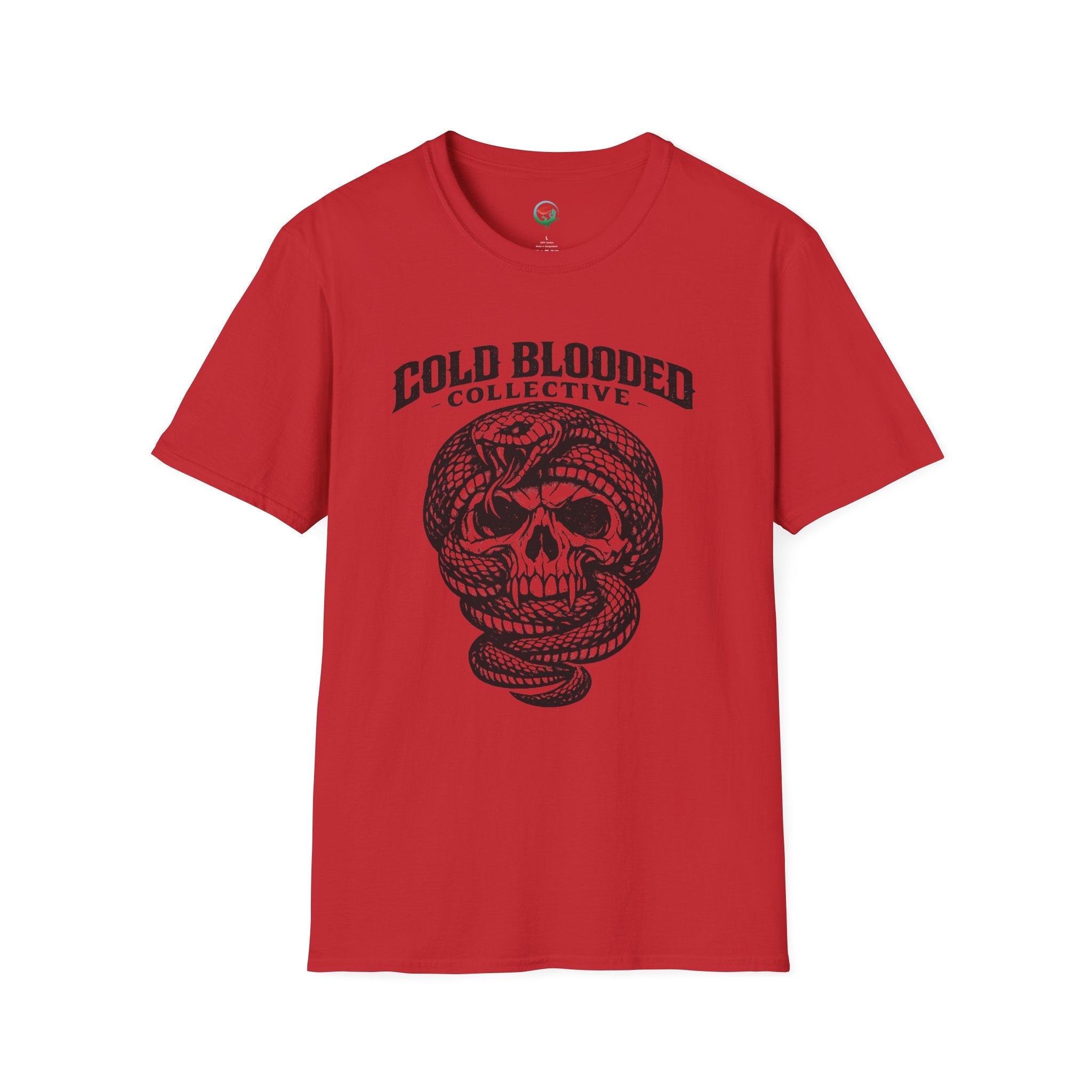 Cold Blooded Collective Skull & Snake T-Shirt — Edgy Gothic Graphic Tee