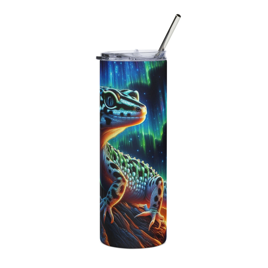 20oz Gecko Tumbler — Neon Leopard Gecko Stainless Steel Travel Cup